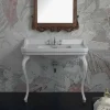 Lavabo consolle in ceramica bianco di design classico made Italy,Swami