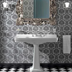 Lavabo Consolle su Colonna Vintage in Ceramica Made in Italy - Marwa