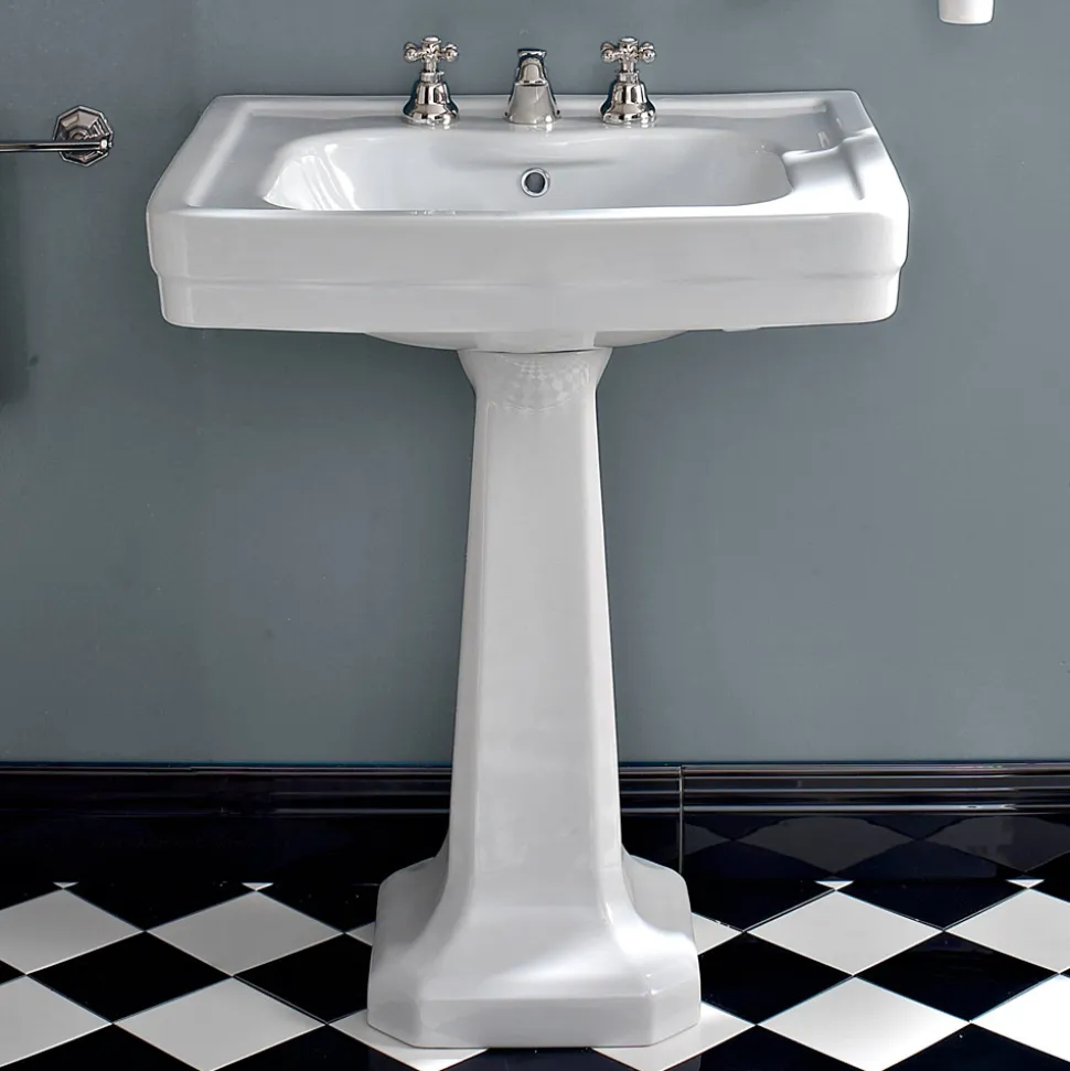 Lavabo Consolle su Colonna Vintage in Ceramica Made in Italy - Marwa