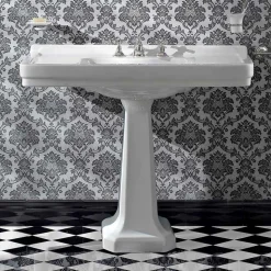 Lavabo Consolle su Colonna Vintage in Ceramica Made in Italy - Marwa