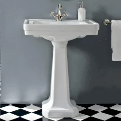 Lavabo Consolle su Colonna Vintage in Ceramica Made in Italy - Marwa