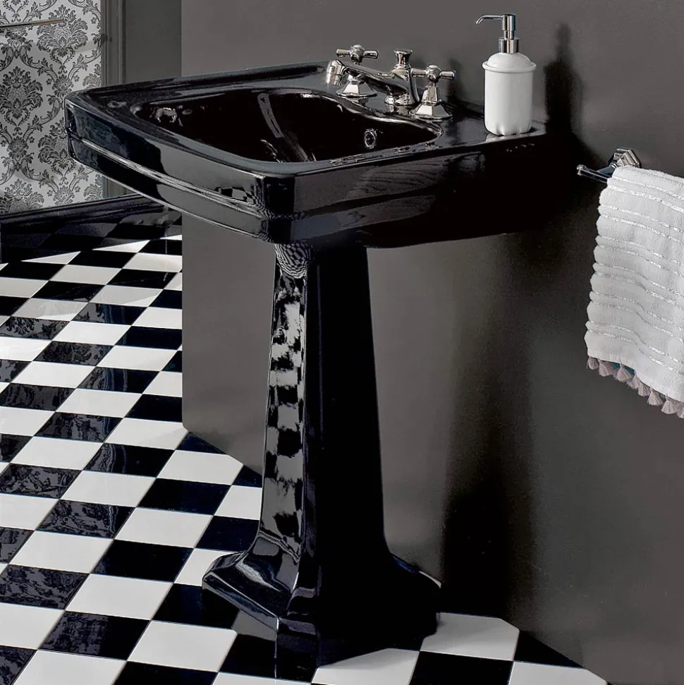 Lavabo Consolle su Colonna Vintage in Ceramica Made in Italy - Marwa