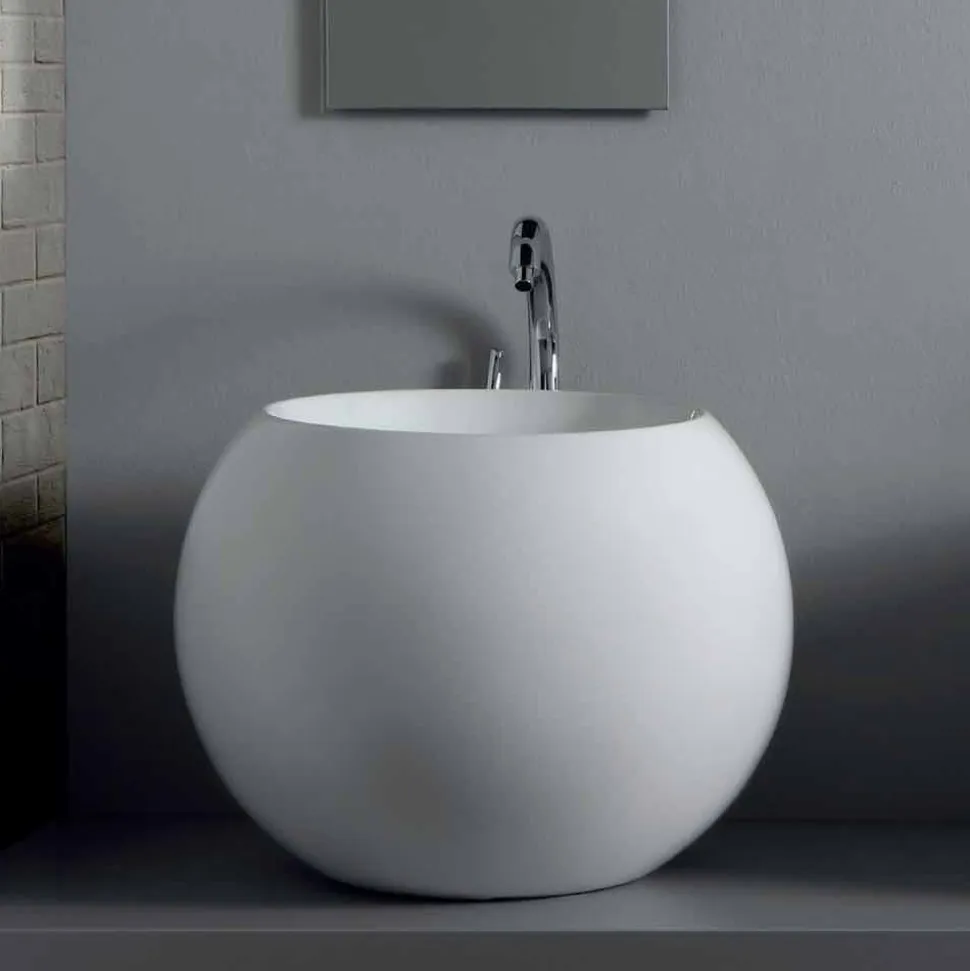 Lavabo da Appoggio a Forma di Sfera in Ceramica Colorata Fanna