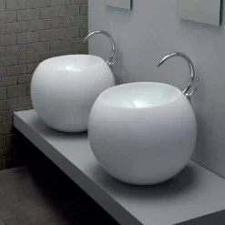 Lavabo da Appoggio a Forma di Sfera in Ceramica Colorata Fanna
