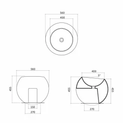 Lavabo da Appoggio a Forma di Sfera in Ceramica Colorata Fanna