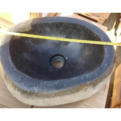 Lavabo da Appoggio Artigianale in Pietra Naturale di Fiume Moderno - Aurea