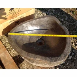Lavabo da Appoggio Artigianale in Pietra Naturale di Fiume Moderno - Aurea