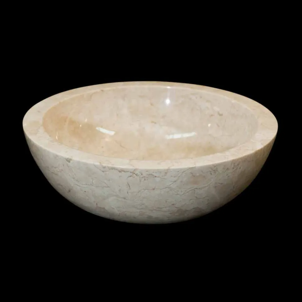 Lavabo da appoggio bianco in marmo Levi, di design, pezzo unico
