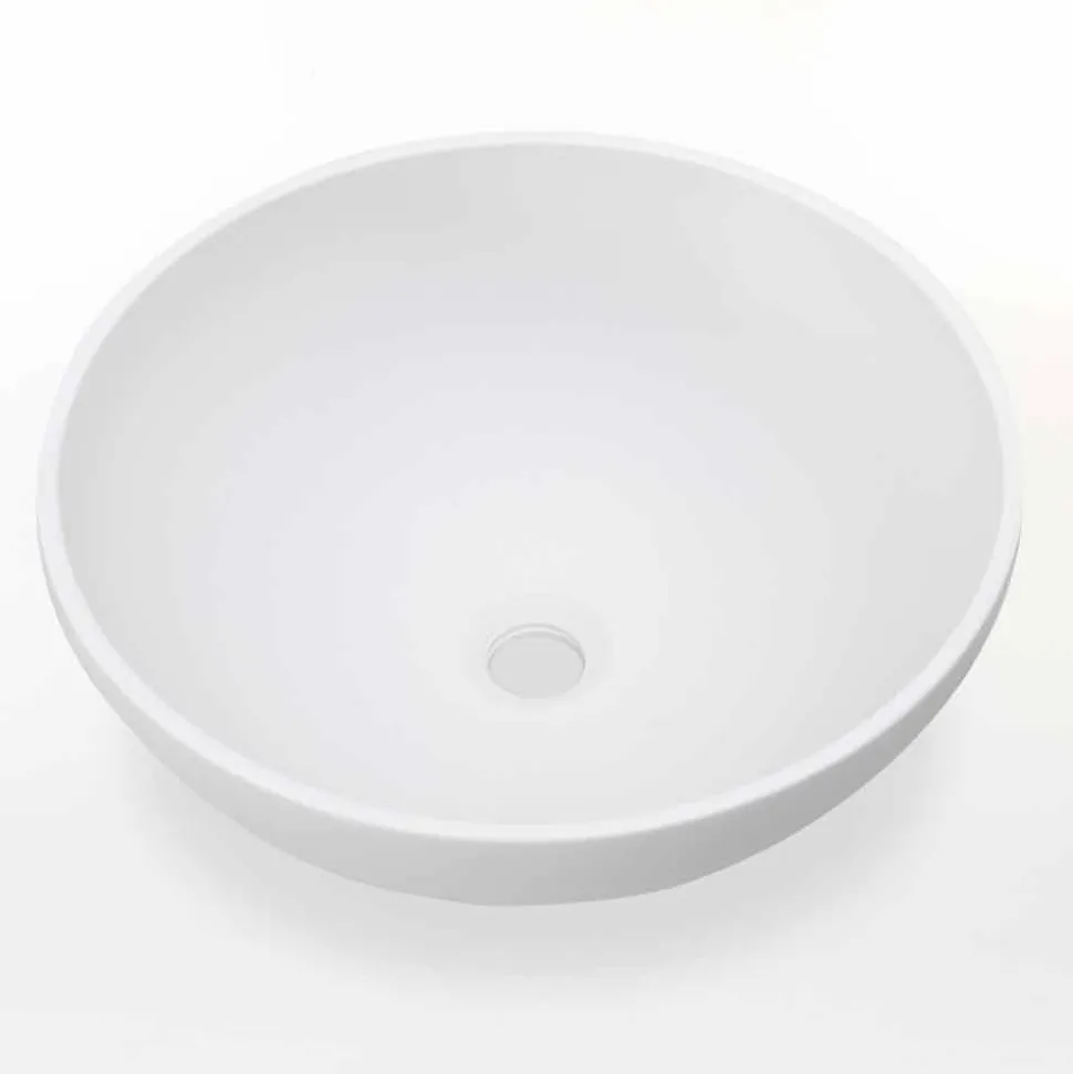 Lavabo da Appoggio Circolare di Design Moderno in Resina Made in Italy – Cavan
