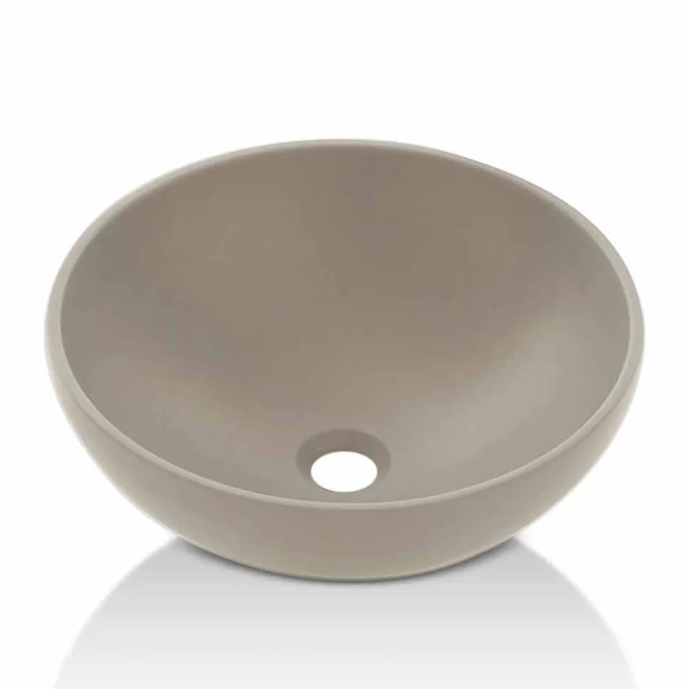 Lavabo da Appoggio Circolare di Design Moderno in Resina Made in Italy – Cavan
