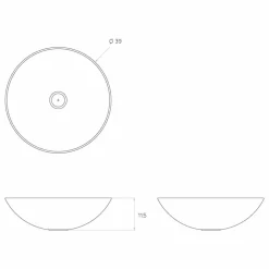 Lavabo da appoggio circolare moderno made in Italy,Donnas