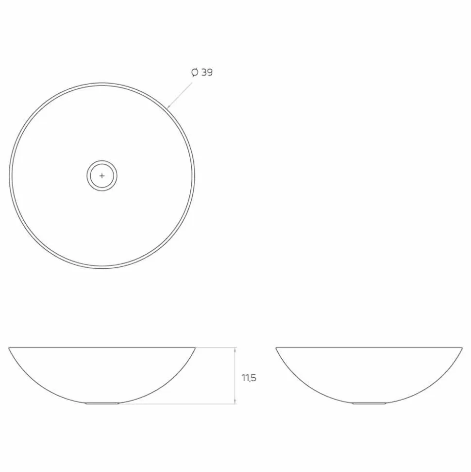 Lavabo da appoggio circolare moderno made in Italy,Donnas