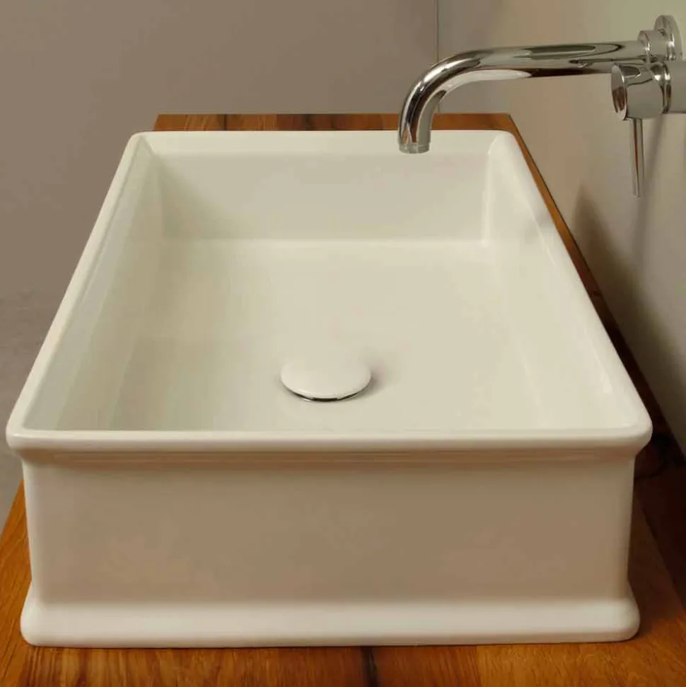 Lavabo da appoggio dal design neoclassico ceramica made Italy Debora