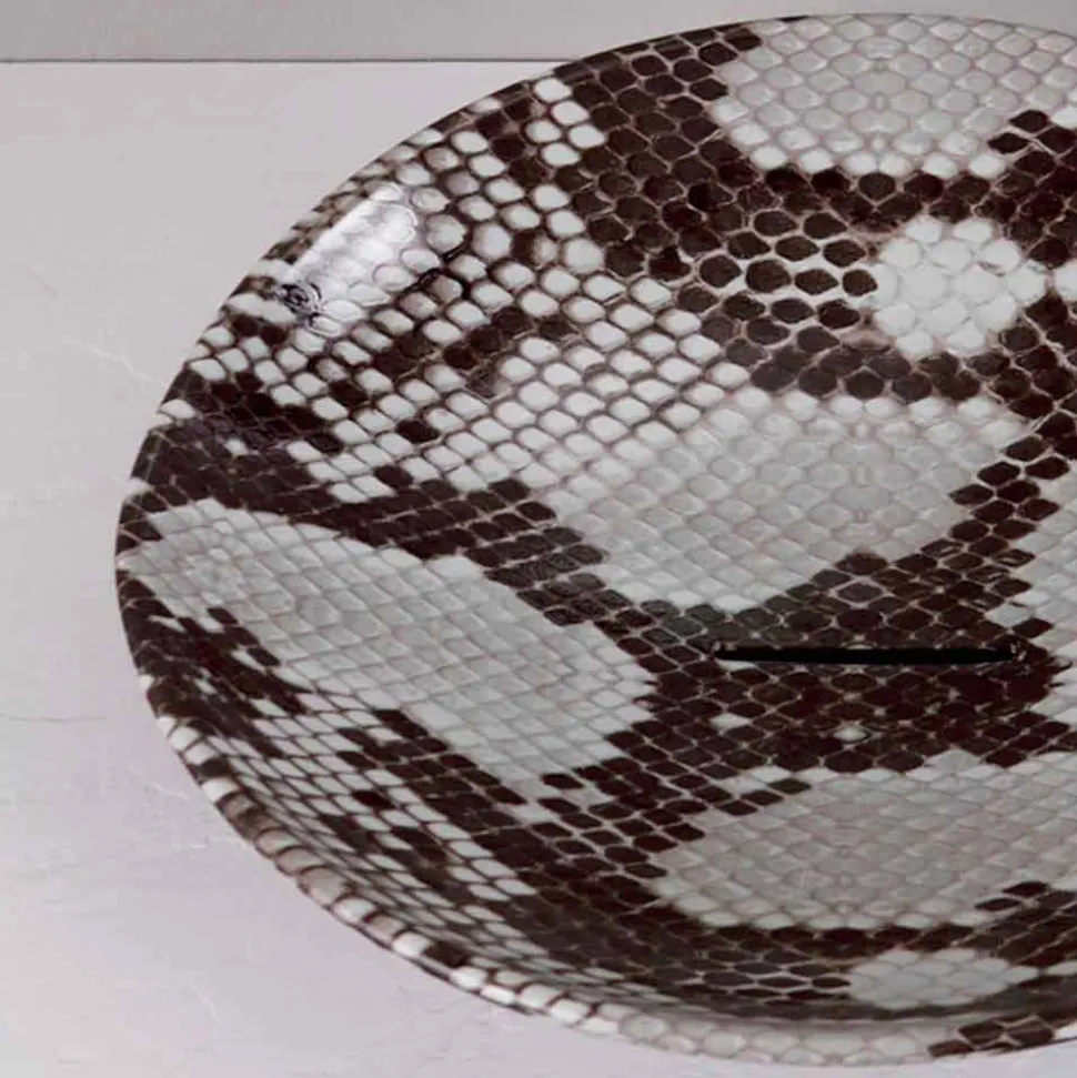 Lavabo da appoggio design ceramica cobrata made Italy Animals