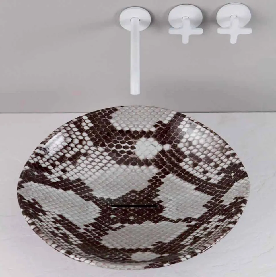 Lavabo da appoggio design ceramica cobrata made Italy Animals