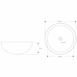 Lavabo da Appoggio Design Rotondo in Marmo Nero Lavorato a Mano - Lino