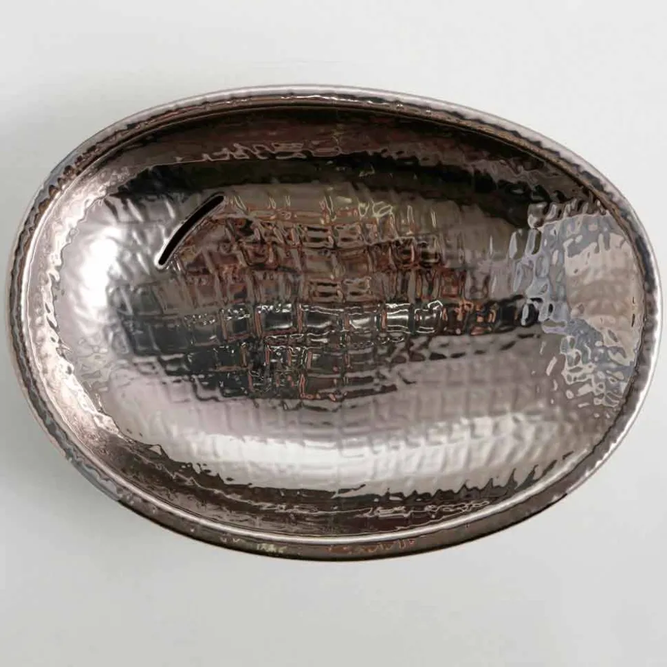 Lavabo da appoggio di design ceramica silver made in Italy Glossy