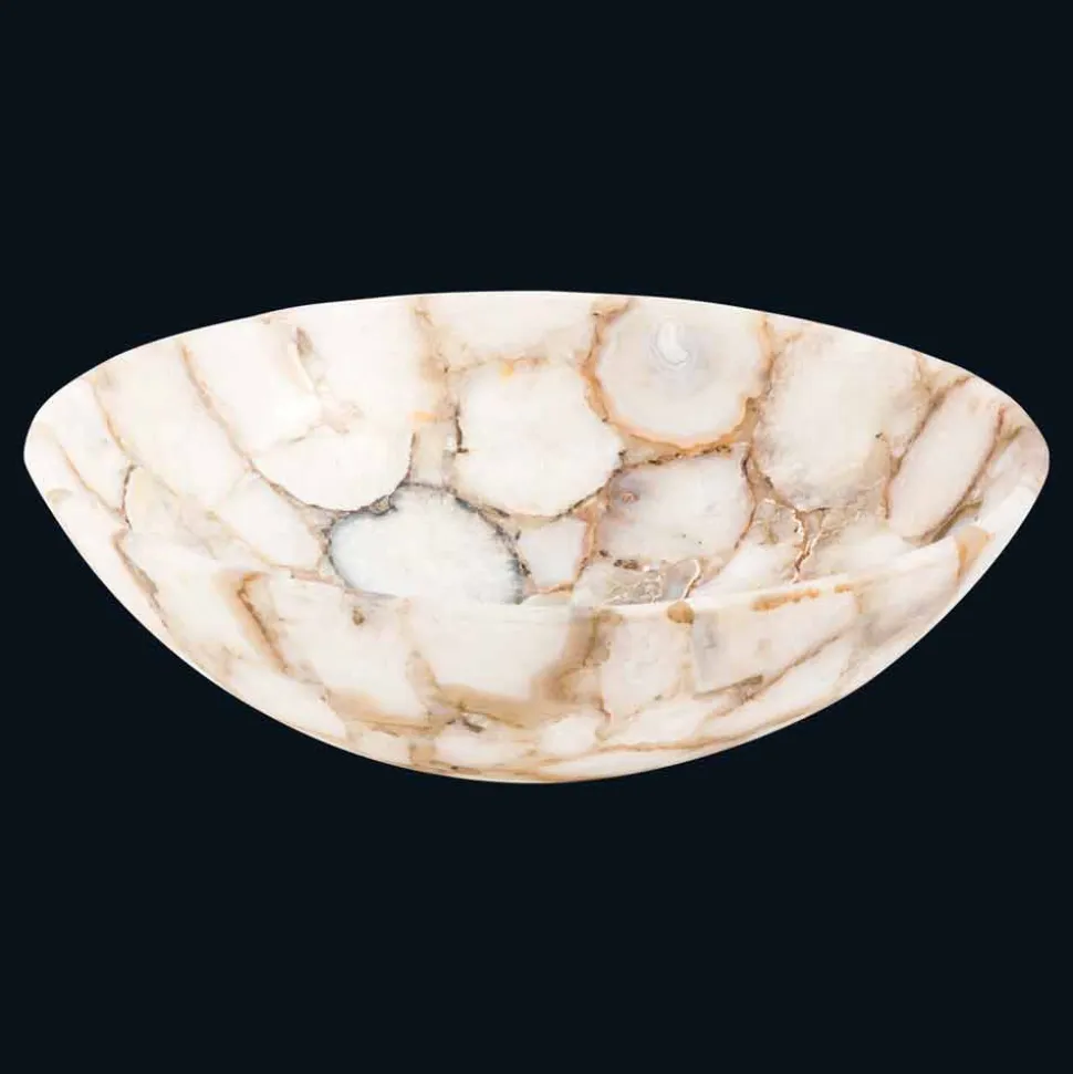 Lavabo da appoggio di design in pietra cristallina Poncho