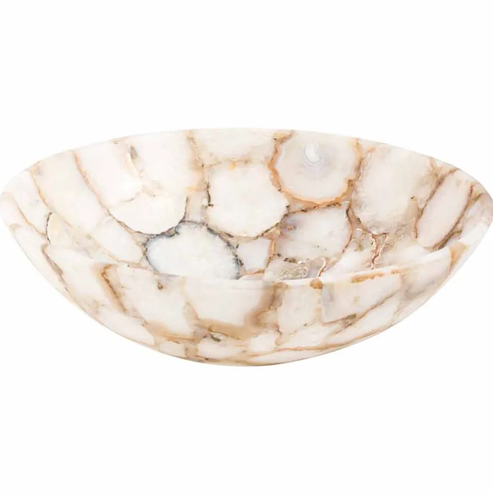Lavabo da appoggio di design in pietra cristallina Poncho