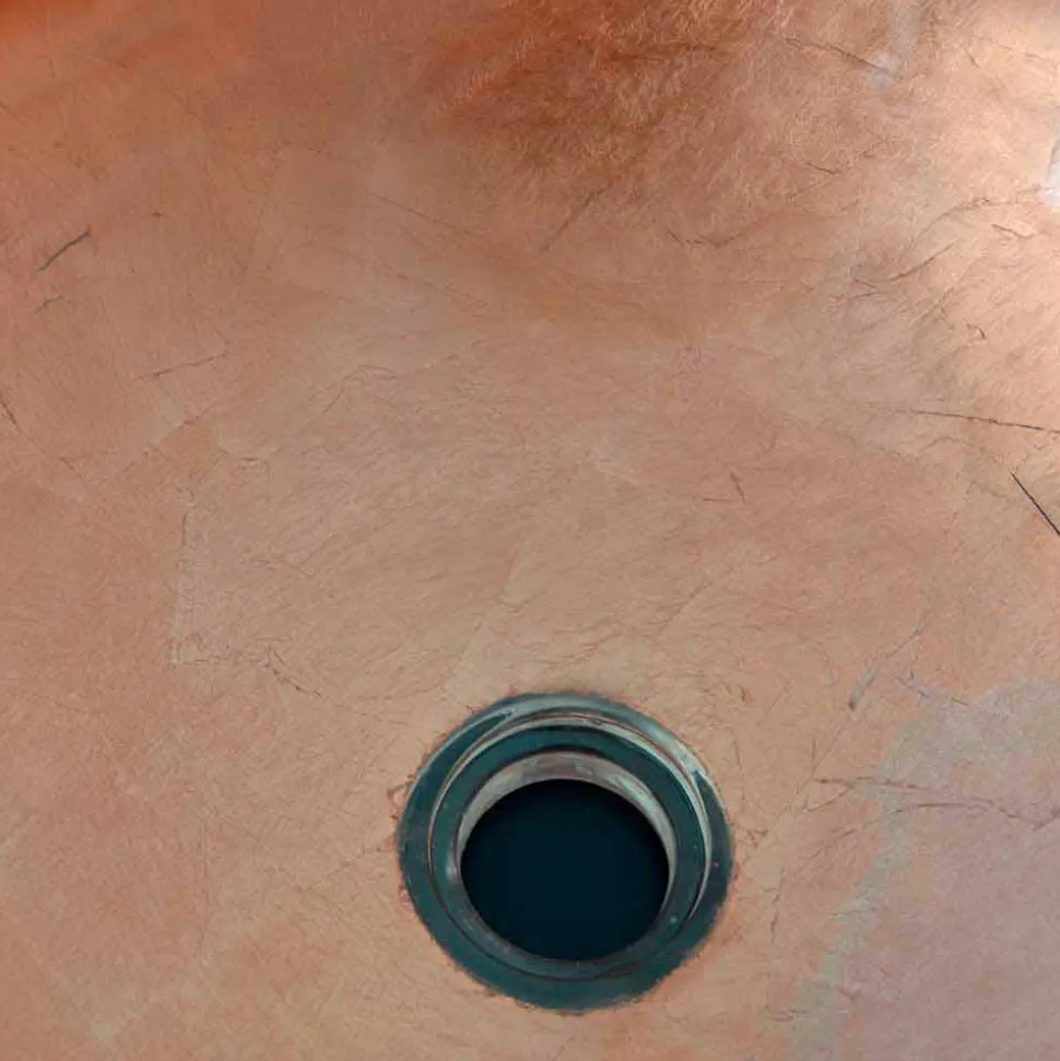 Lavabo da Appoggio di Design in Resina Trasparente e Rame - Salvatore