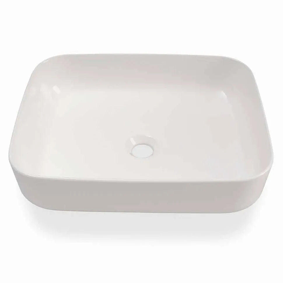 Lavabo da Appoggio di Design Moderno in Ceramica Bianca Made in Italy – Turku