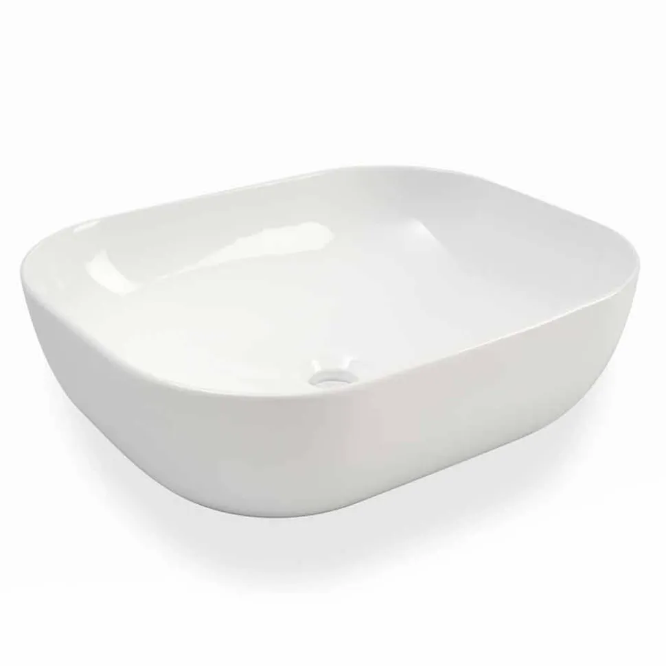 Lavabo da Appoggio di Design Moderno in Ceramica Bianca Made in Italy – Turku