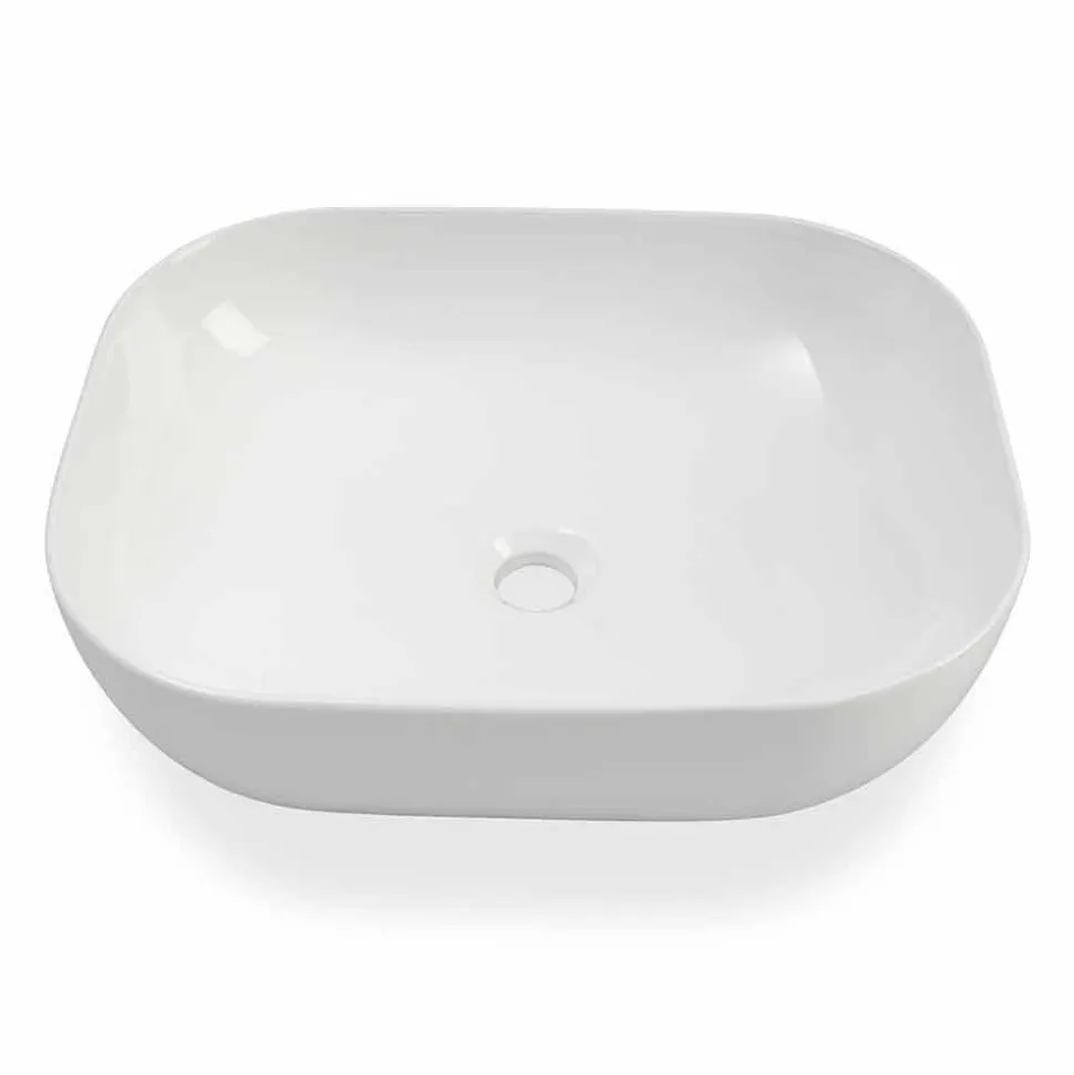 Lavabo da Appoggio di Design Moderno in Ceramica Bianca Made in Italy – Turku