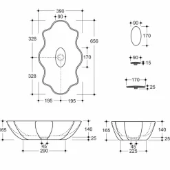 Lavabo da appoggio di design moderno in ceramica fatto in Italia Cubo