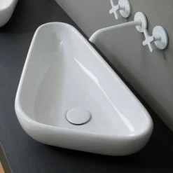 Lavabo da appoggio di design moderno in ceramica made in Italy Sofia
