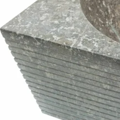 Lavabo da appoggio di design per bagno in pietra naturale grigia Zor