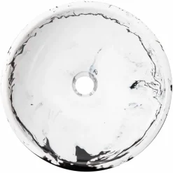 Lavabo da appoggio di design rotondo fatto a mano in resina, Bussoleno