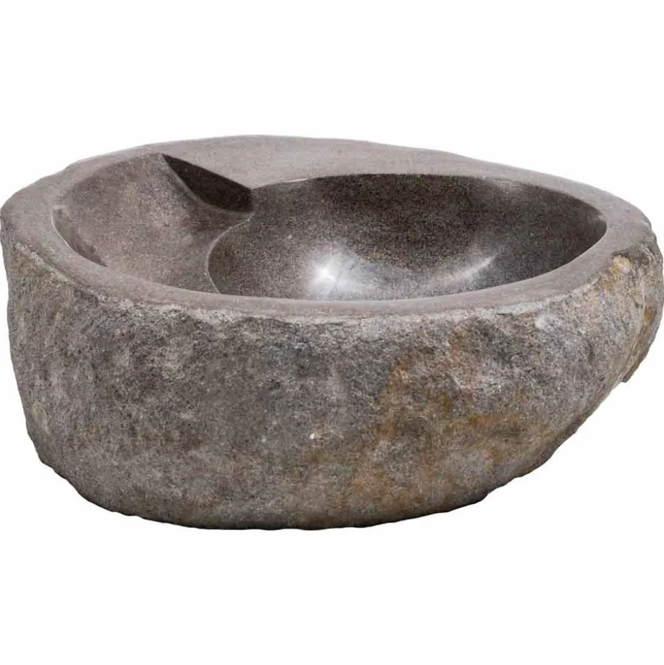 Lavabo da appoggio di moderno design in pietra di fiume, Busca