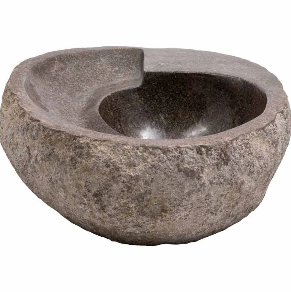 Lavabo da appoggio di moderno design in pietra di fiume, Busca