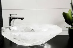 Lavabo da Appoggio Fatto a Mano in Cristallo di Rocca – Falvaterra