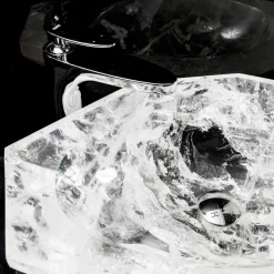 Lavabo da Appoggio Fatto a Mano in Cristallo di Rocca – Falvaterra
