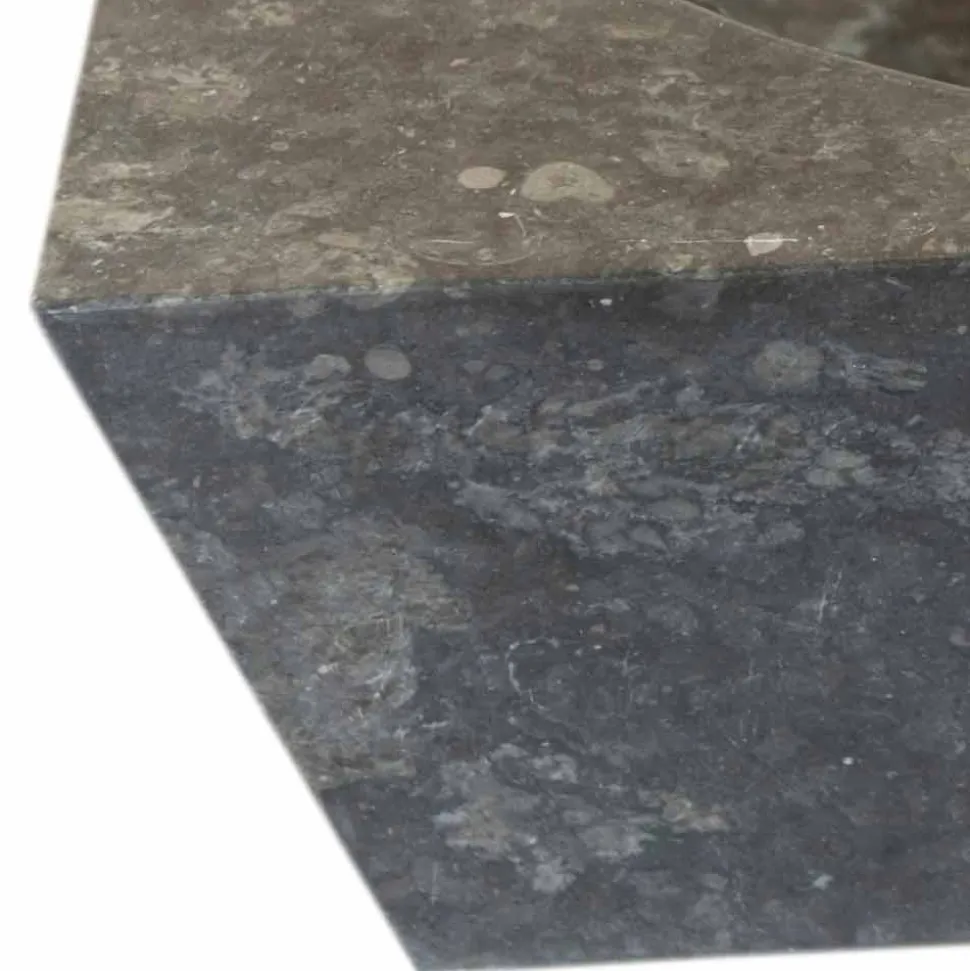 Lavabo da appoggio grigio quadrato in pietra naturale Jiny, di design