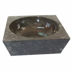 Lavabo da appoggio grigio quadrato in pietra naturale Jiny, di design