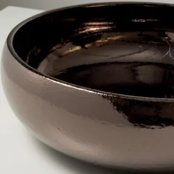 Lavabo da Appoggio in Argilla Raku Metallica Tornito a Mano - Prisma