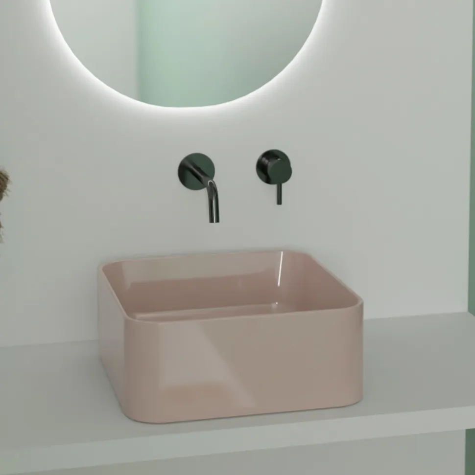 Lavabo da Appoggio in Ceramica con Piletta Compresa Made in Italy - Scatola