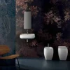 Lavabo da appoggio in ceramica design moderno made in Italy, Gaiola