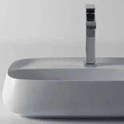 Lavabo da appoggio in ceramica design moderno made in Italy, Gaiola