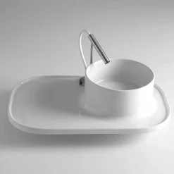 Lavabo da appoggio in ceramica dal design vintage Marta