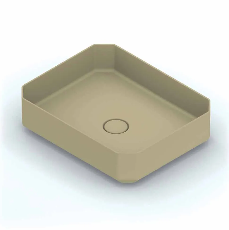 Lavabo da appoggio in ceramica moderno prodotto in Italia, Zulimo