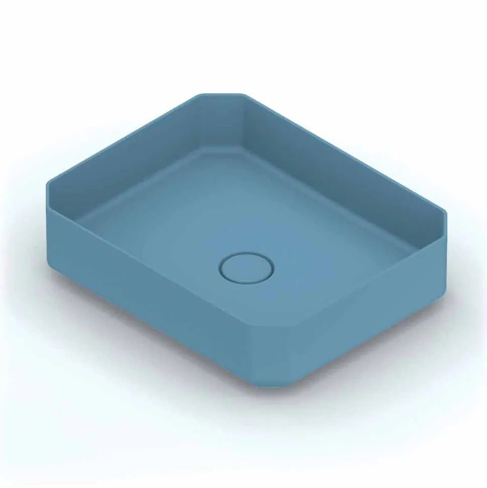 Lavabo da appoggio in ceramica moderno prodotto in Italia, Zulimo