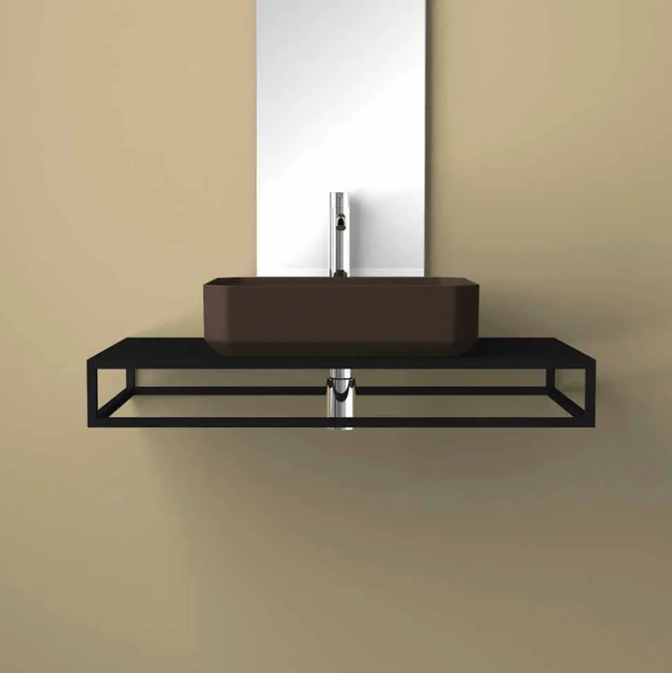 Lavabo da appoggio in ceramica moderno prodotto in Italia, Zulimo