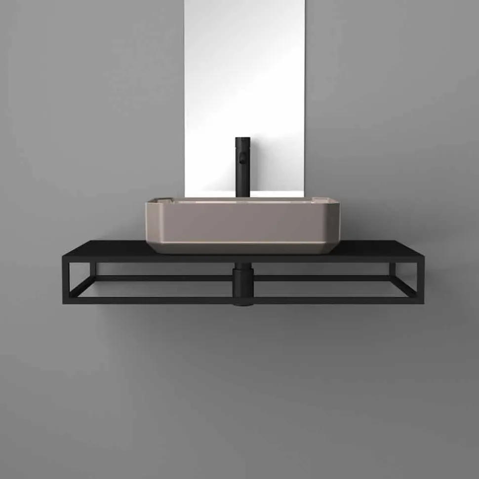 Lavabo da appoggio in ceramica moderno prodotto in Italia, Zulimo