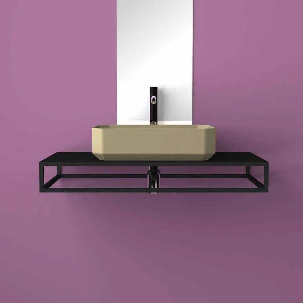 Lavabo da appoggio in ceramica moderno prodotto in Italia, Zulimo