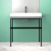 Lavabo da appoggio in ceramica di design fatto in Italia, Viviano