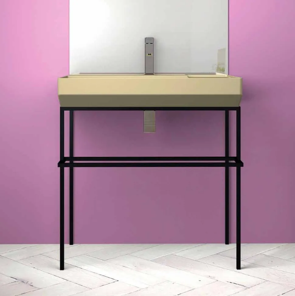 Lavabo da appoggio in ceramica di design fatto in Italia, Viviano