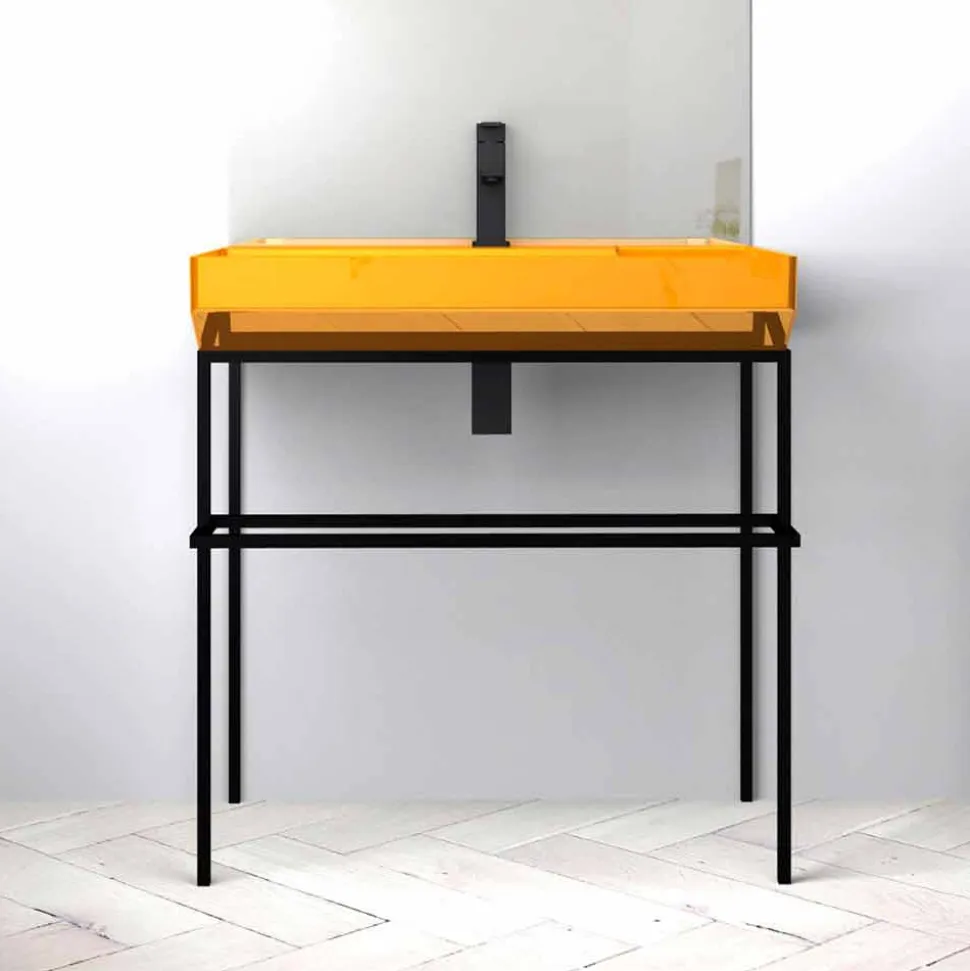 Lavabo da appoggio in ceramica di design fatto in Italia, Viviano